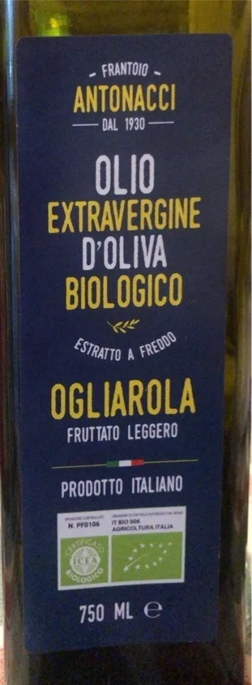 Olio extravergine di oliva biologico