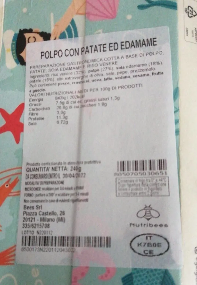 Polpo con patate ed edamame