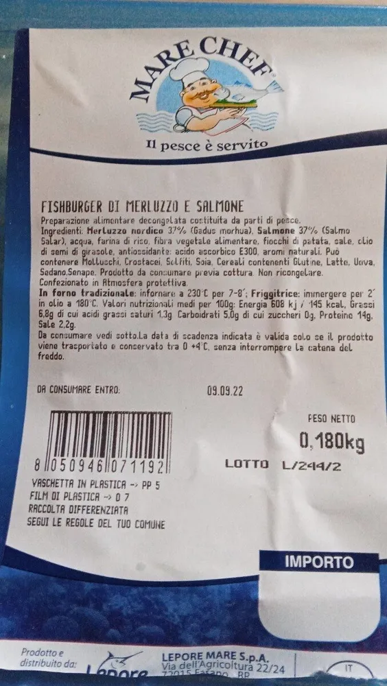 Fishburger di merluzzo e salmone