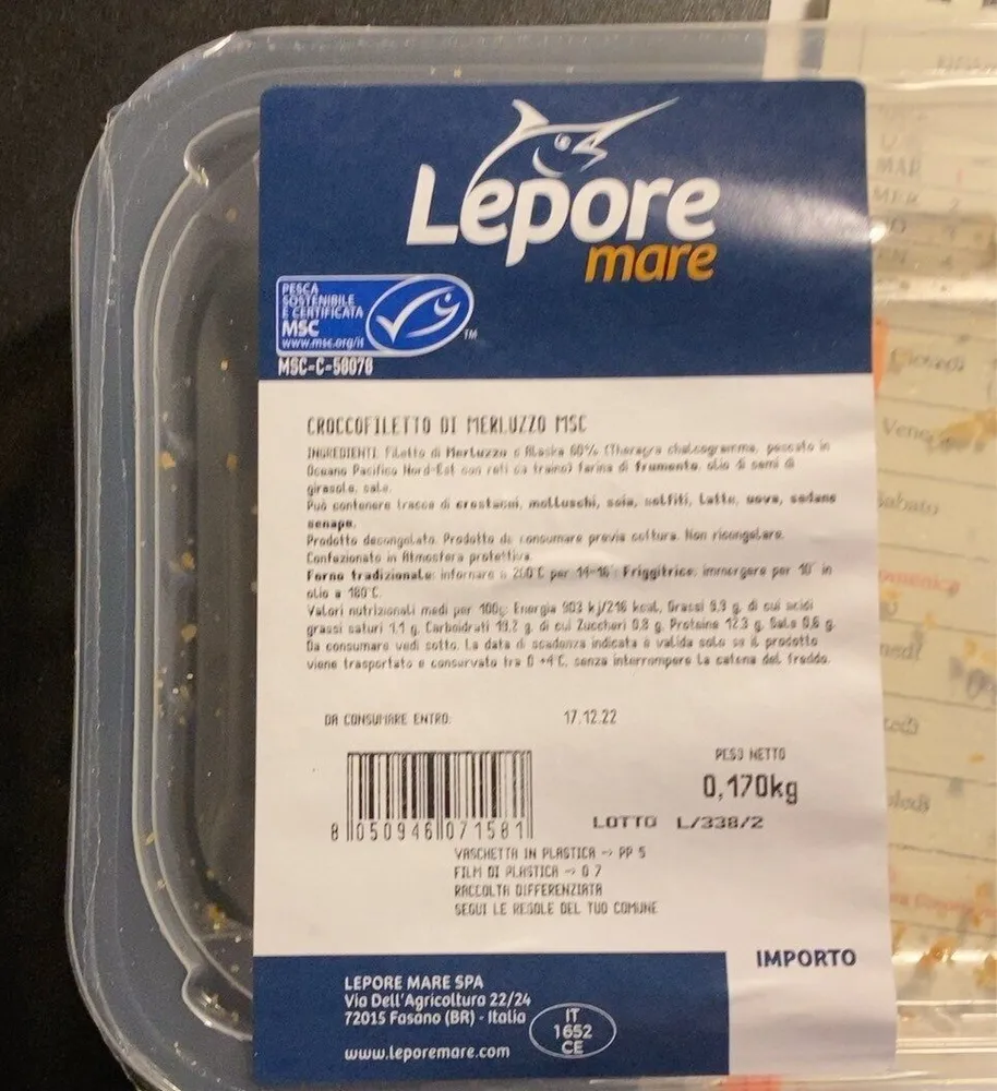 Croccofiletto di merluzzo