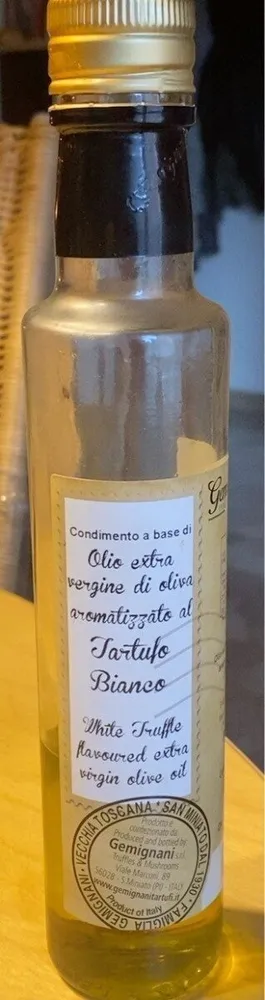 Olio extra vergine di oliva aromizzato al tartufo bianco