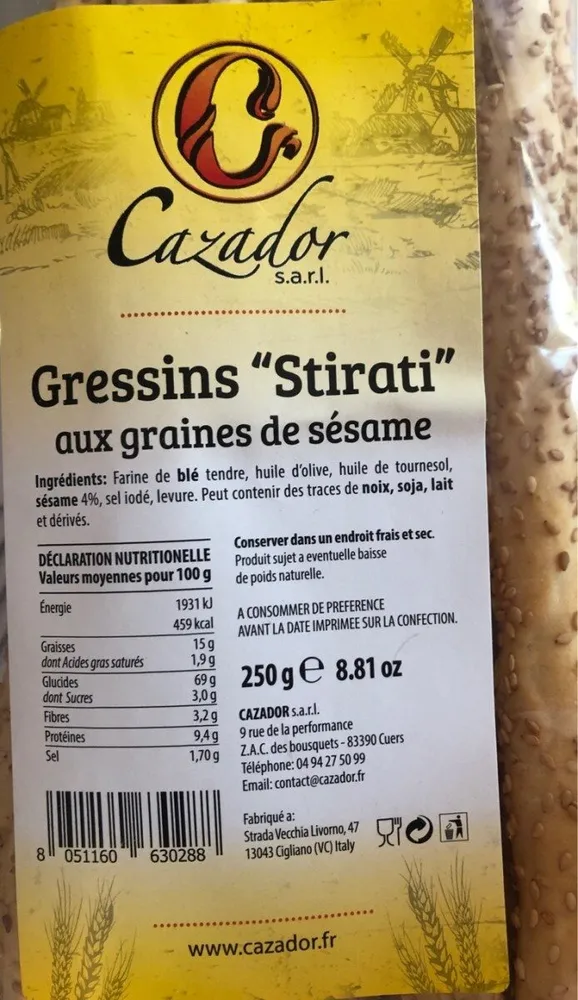Gressins "stirati" aux graines de sesames