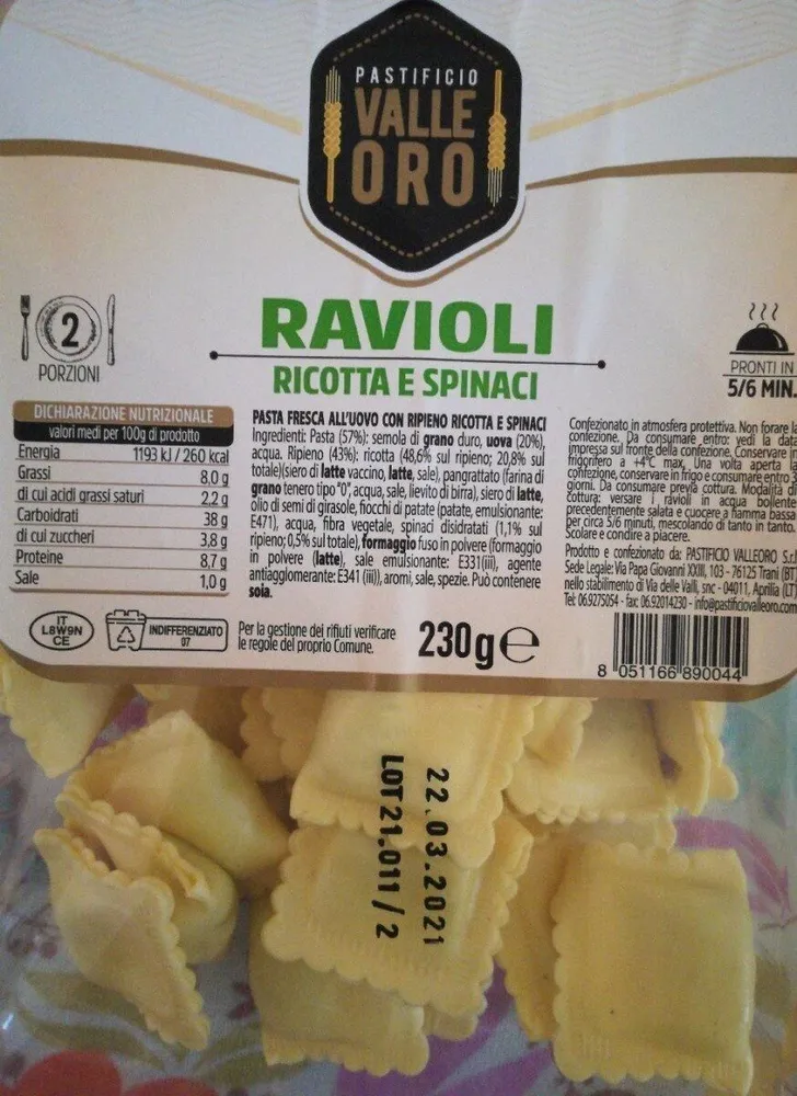 Ravioli ricotta e spinaci