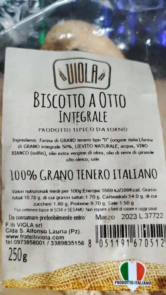 Biscotti a Otto integrale