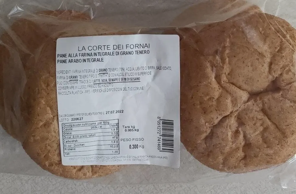 Pane arabo integrale di grano tenero