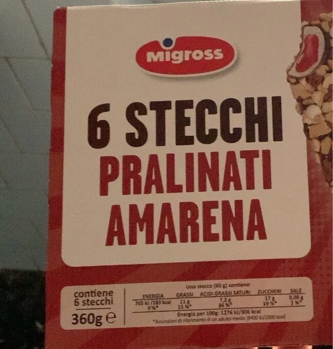 6 stecchi pralinati amarena