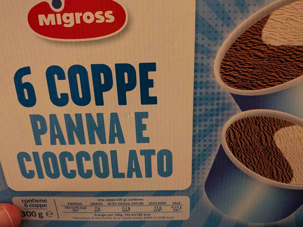 6 coppe panna e cioccolato