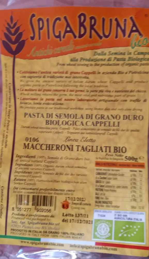 Maccheroni tagliati bio