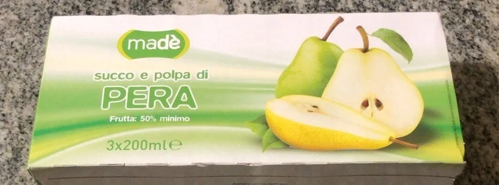 Succo e polpa di pera