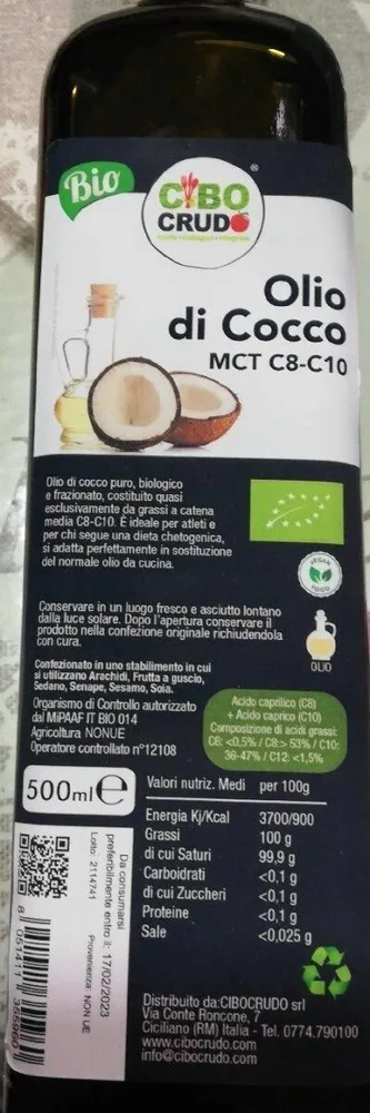 Olio di cocco mct C8 C10
