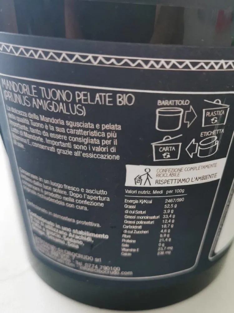 Mandorle Tuono pelate bio