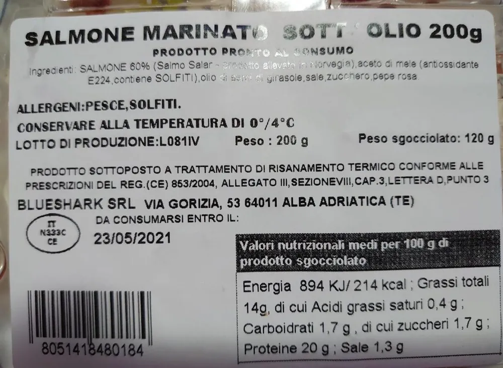 Salmone marinato