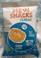 Snack biologico a base di patate e riso