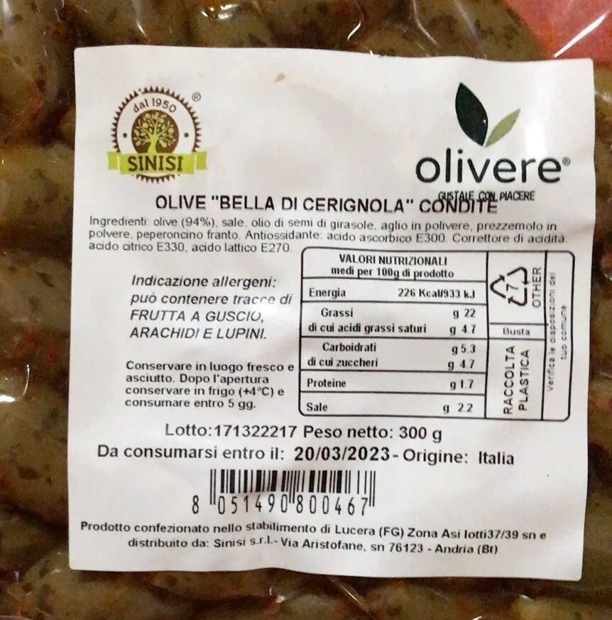 Olive bella cerignola condite