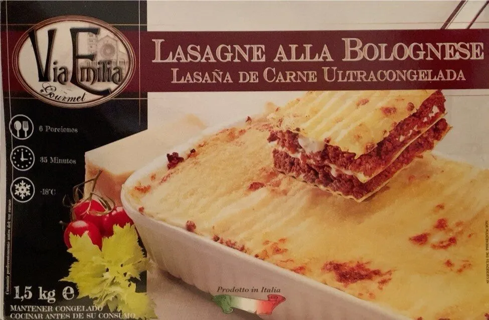 Lasaña de carne ultracongelada