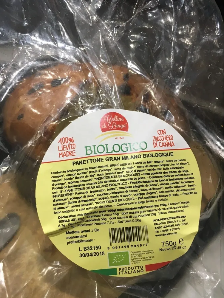 Panettone Gran Milano Biologique