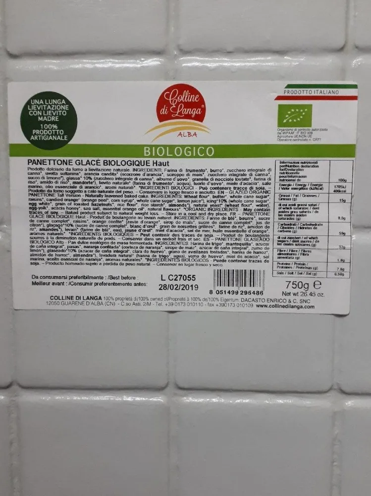 Panettone glacé biologique