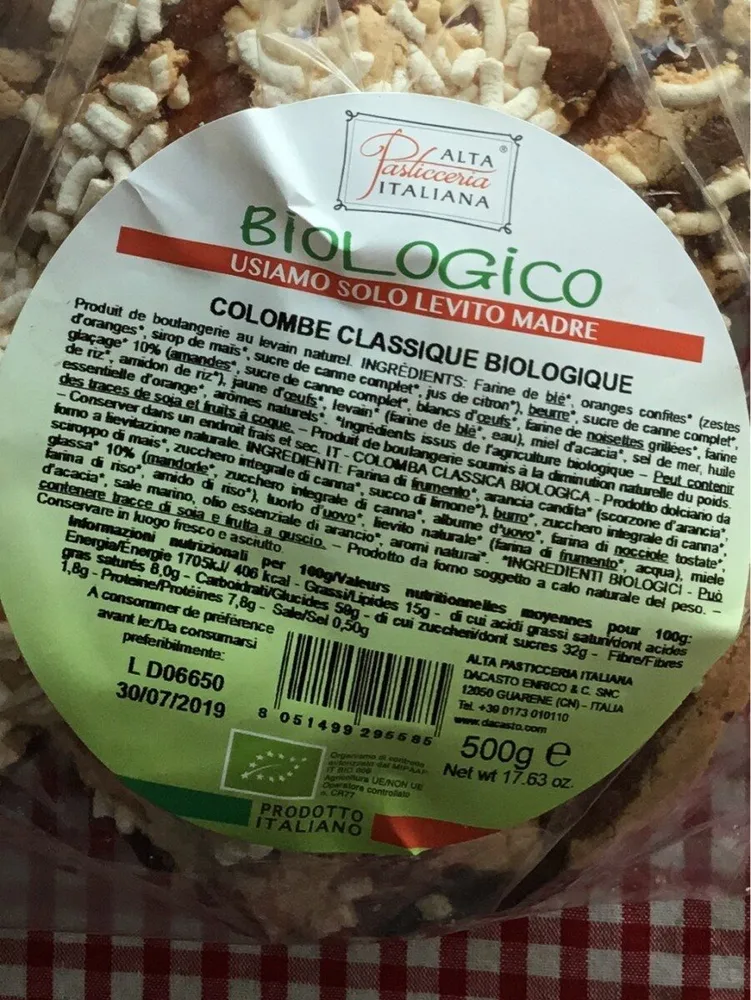 Colombe classique biologique