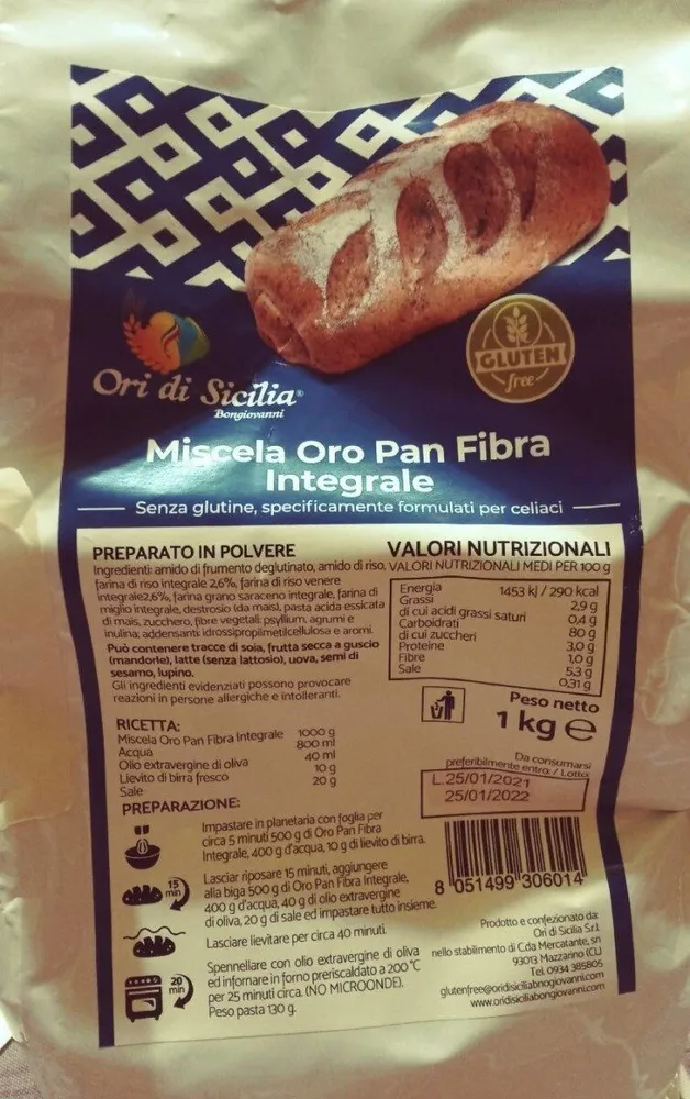 Miscela Oro Pan Fibra Integrale
