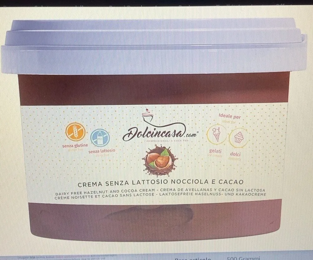 Crema senza lattosio nocciola e cacao