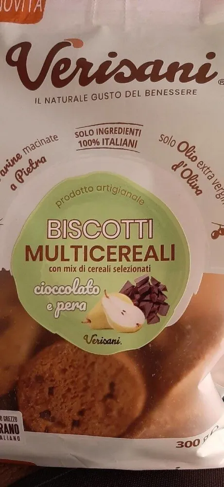 Biscotti multicereali cioccolato e pere