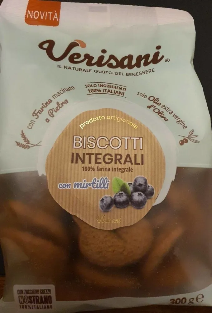 Biscotti integrali con mirtilli