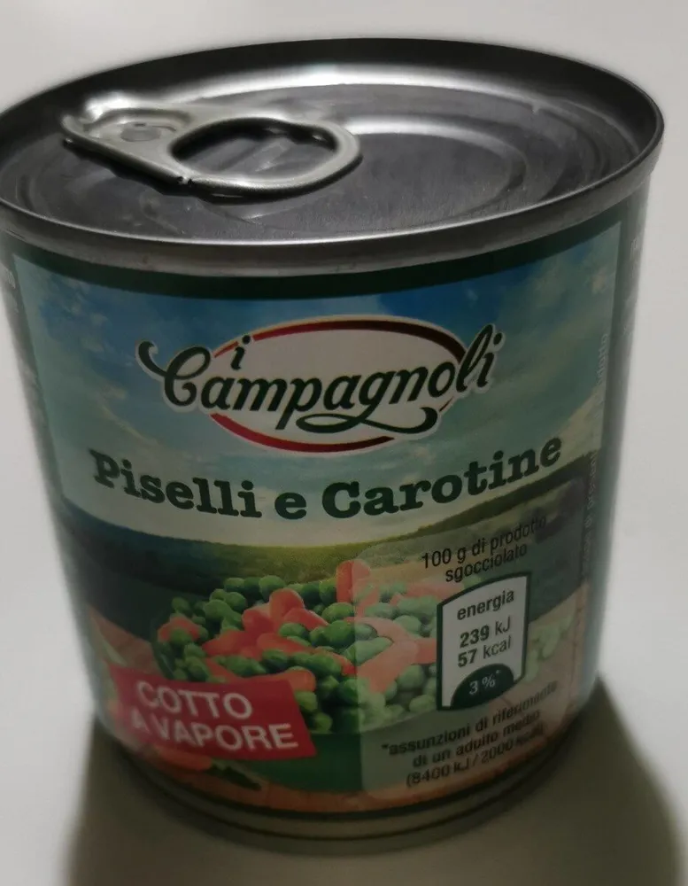 Piselli e carotine a vapore