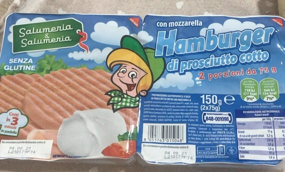 Hamburger di prosciutto cotto