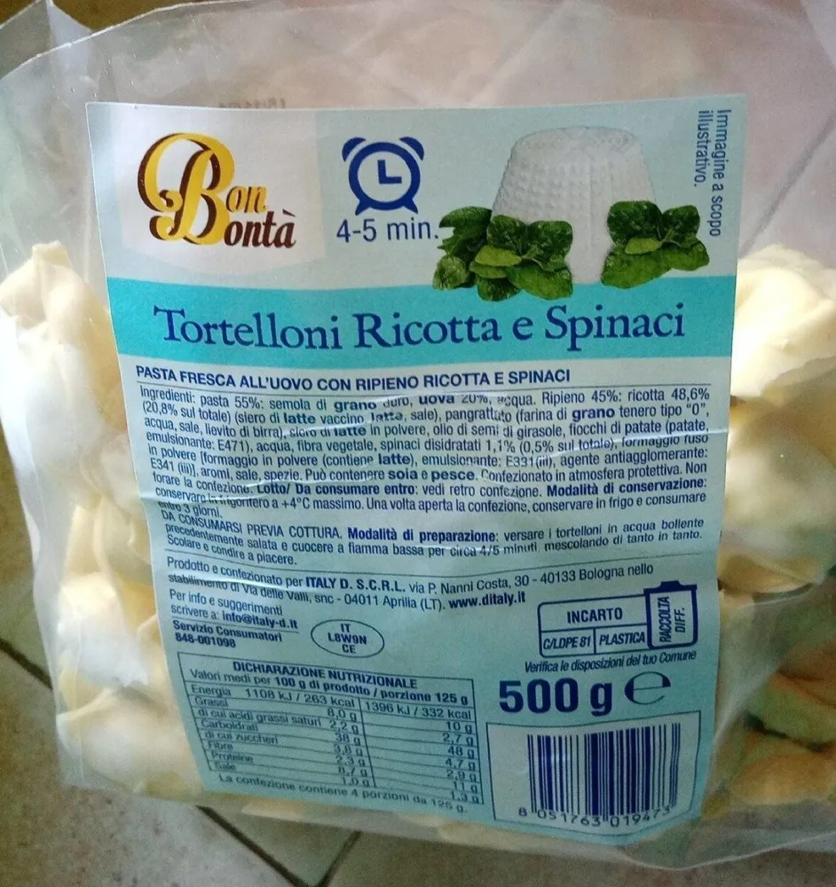 Tortelloni ricotta e spinaci