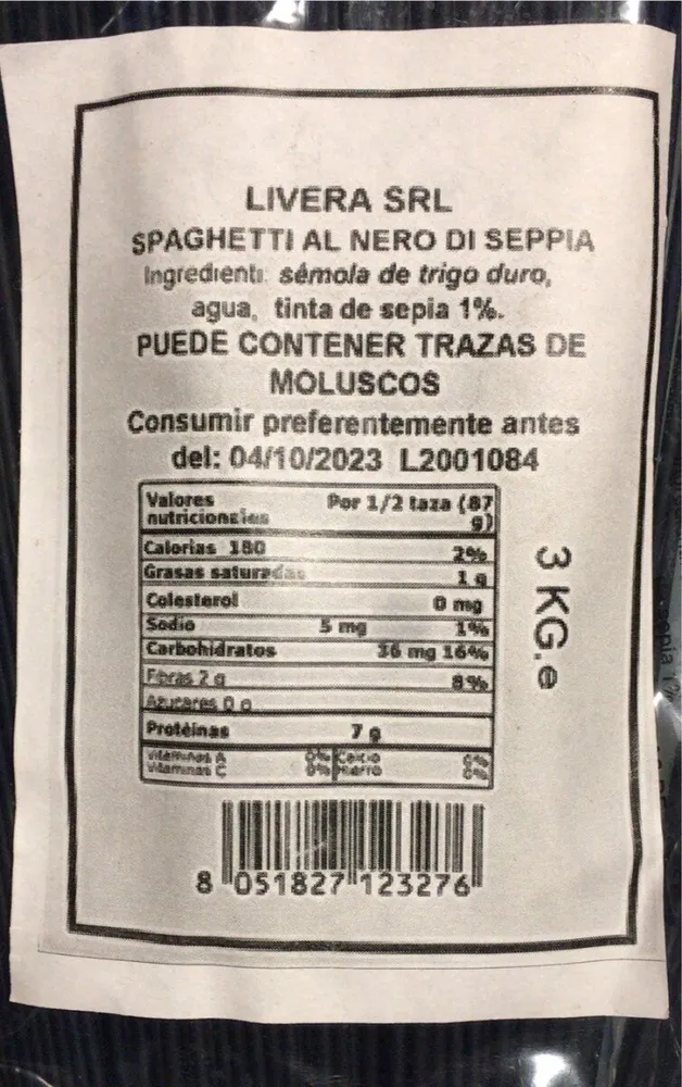 Spaguetti al Nero di Seppia