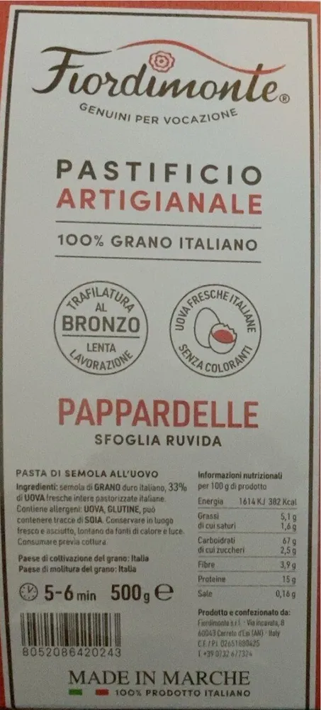 Pappardelle pasta ruvida
