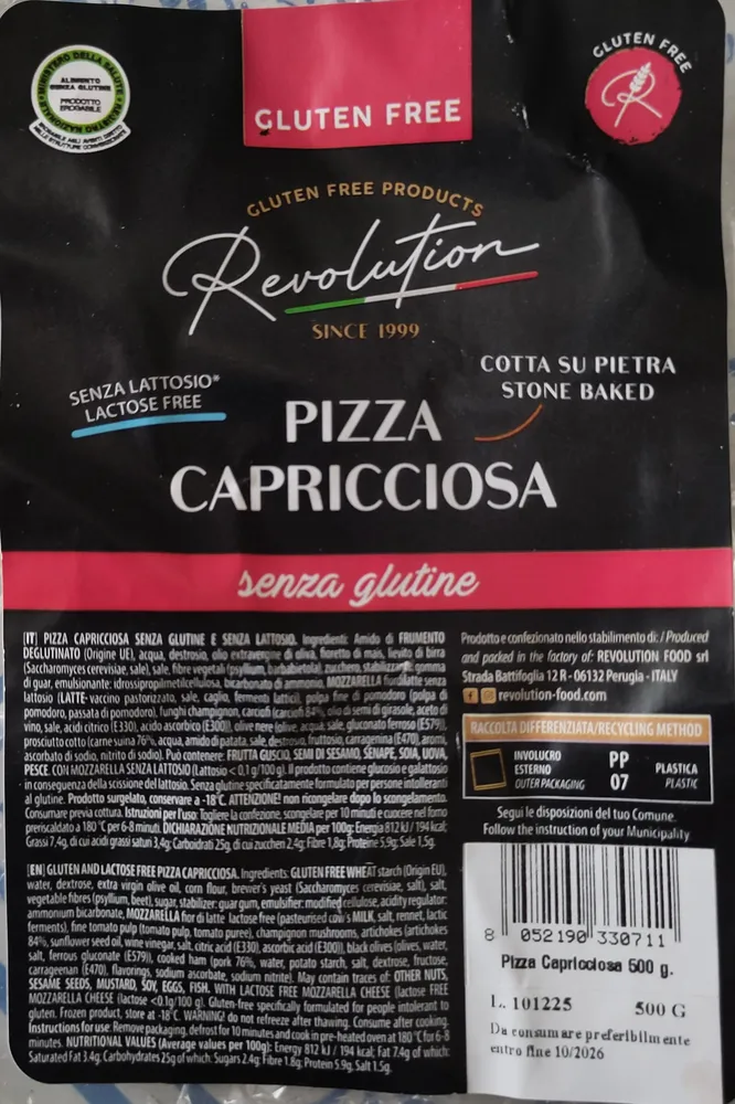 Pizza capricciosa senza glutine