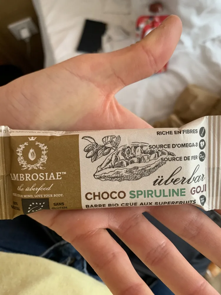 Barre bio crue choco spiruline goji