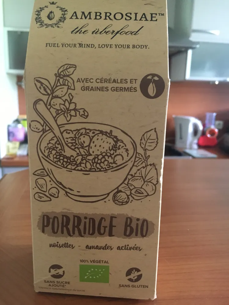 Porridge bio noisettes alandes