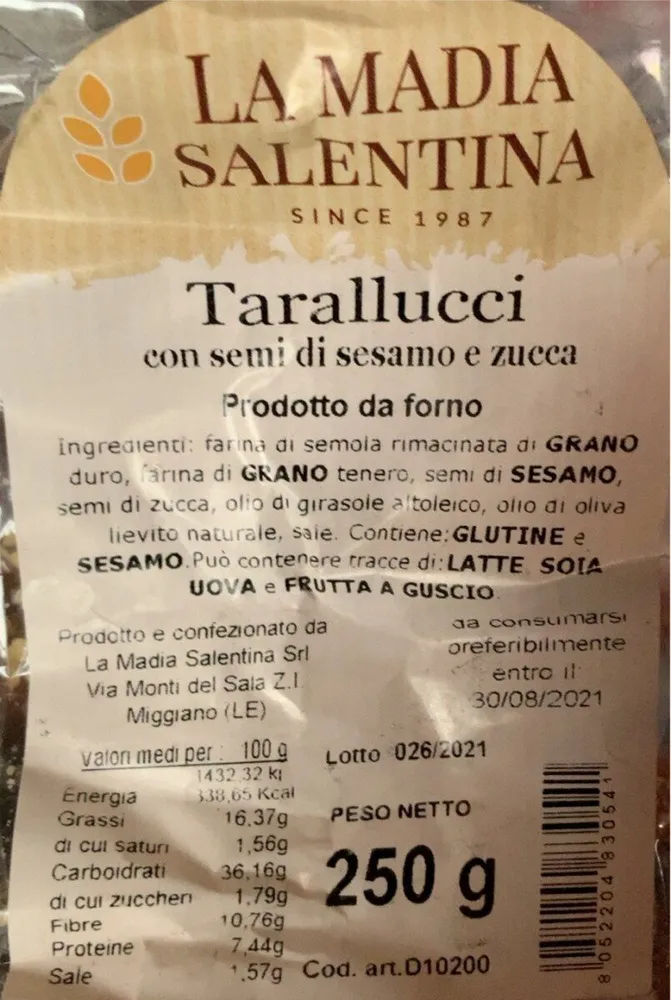 Tarallucci semi di sesamo e zucca