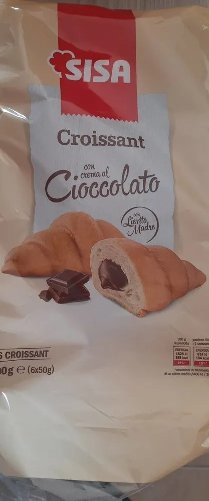 Croissant con crema al cioccolato