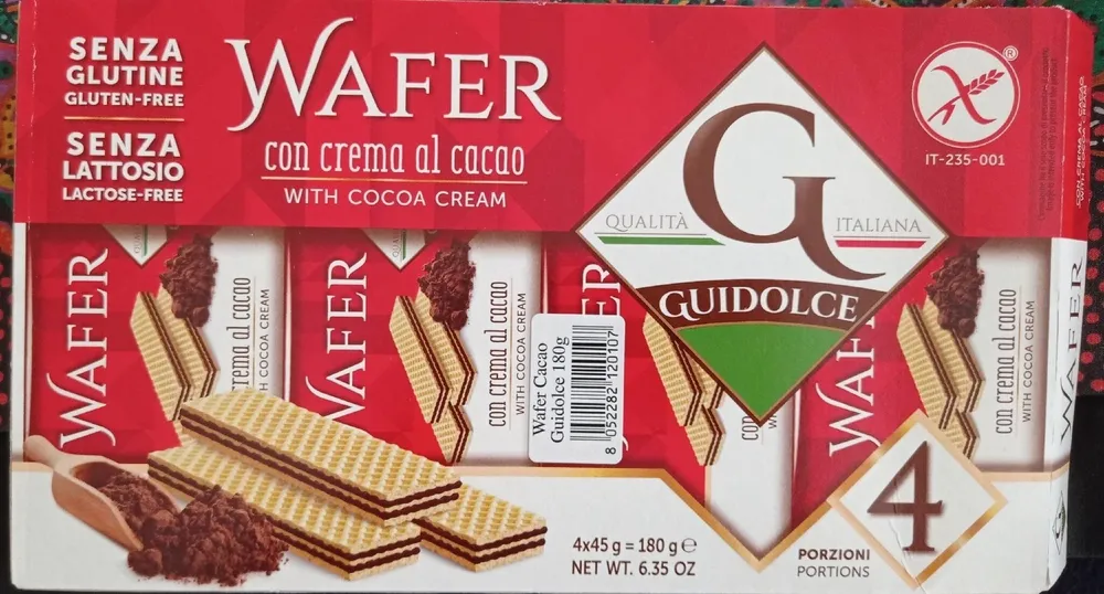 Wafer con crema al cacao