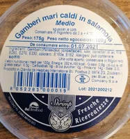 Gamberi mari caldi in salamoia