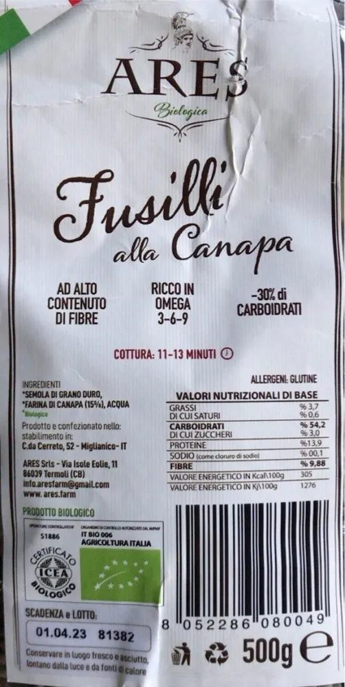 Fusilli alla Canapa