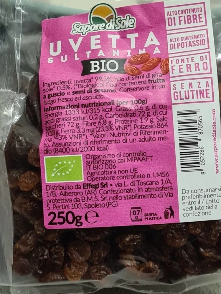 Uvetta sultanina bio
