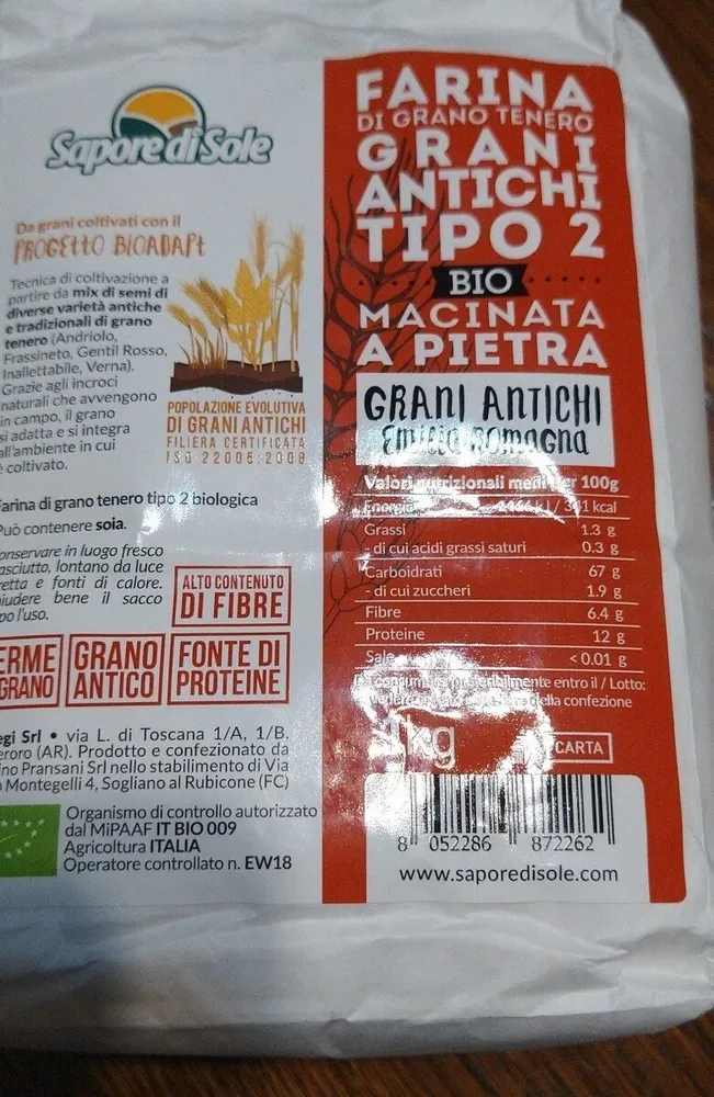 Farina di grano tenero grani antichi tipo2