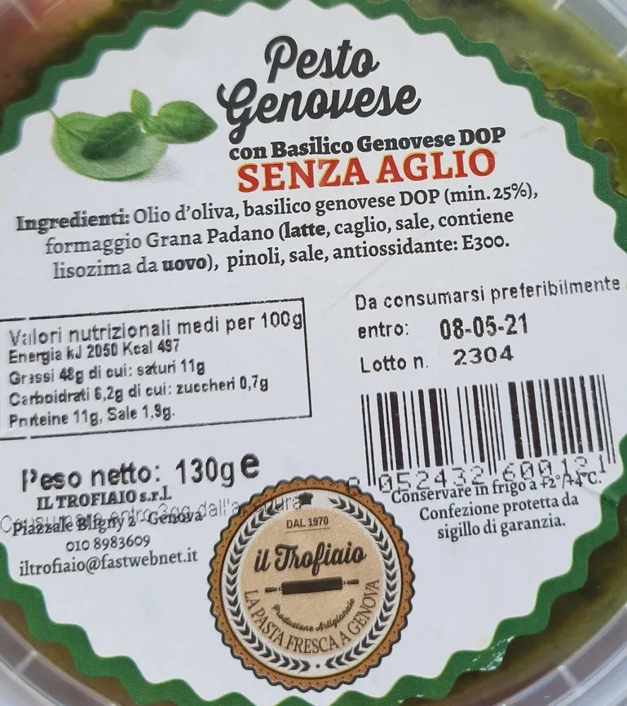 Pesto Genovese senza aglio