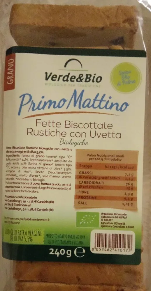 Fette Biscottate Rustiche con Uvetta