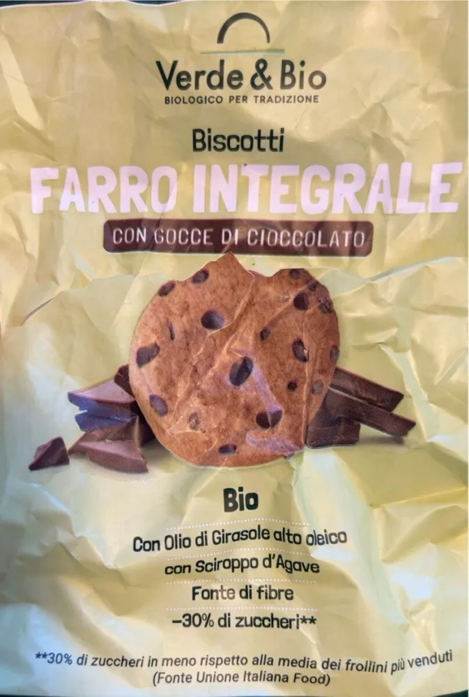 Biscotti Farro integrale con gocce di cioccolato