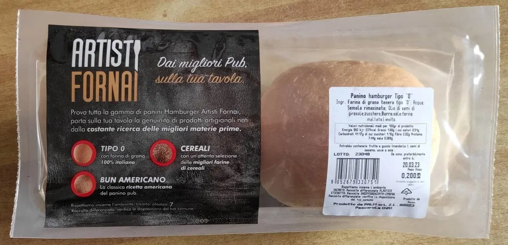 Panino hamburger tipo "0"