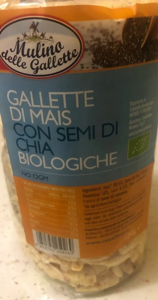 Galette de mais avec graine de chia