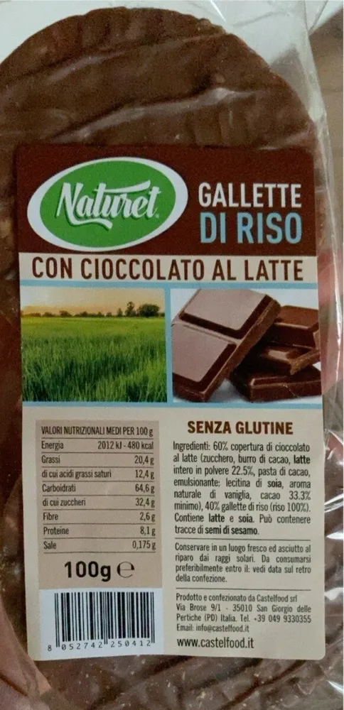 Gallette di riso con cioccolato