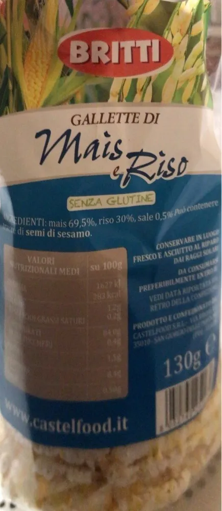 Gallette di Mais e Riso