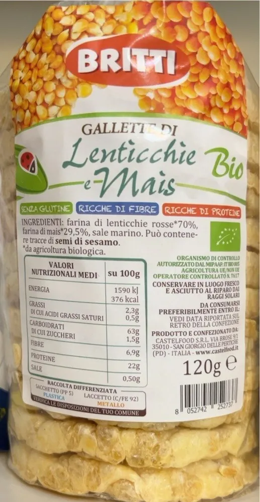 Gallette di lenticchie e mais