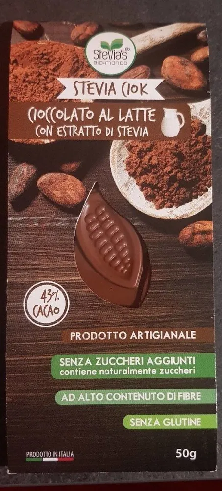 Cioccolato al latte stevia